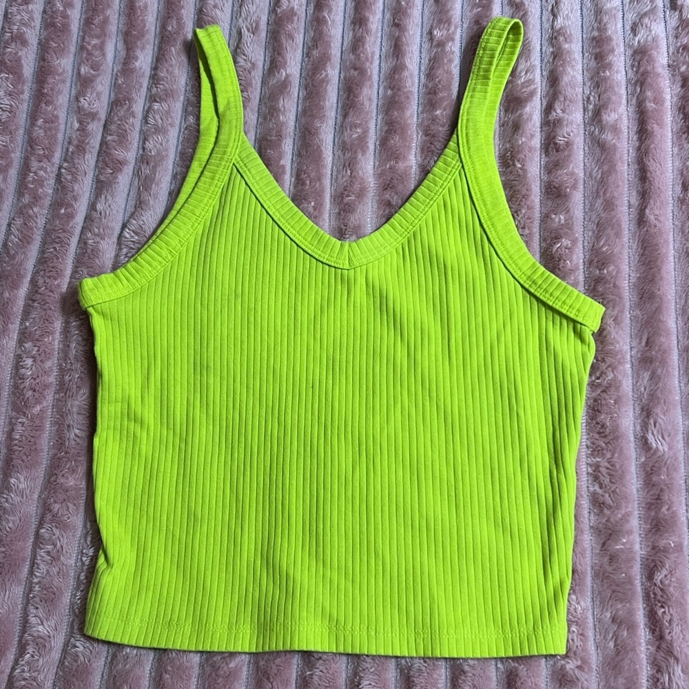 Wild Fable Neon Green Ribbed Tank Top